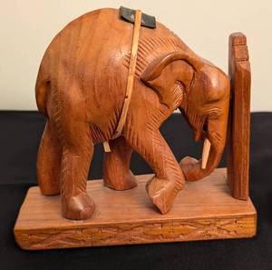 Wood Elephant Bookends