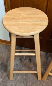 Pair of Counter Height Wood Stools
