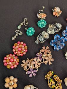 Large Variety of Vintage Clip On Earrings