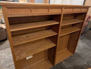 Oak Built-in Cabinet Bookcase