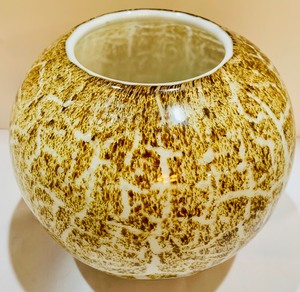 Art Glass Fishbowl Succulent Vase, Hand Blown with Window Inserts