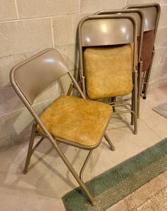 Four Vintage Metal Folding Chairs