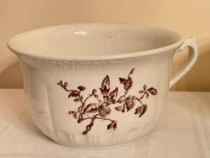 lot 52 image: Two Vintage Brown Transferware Chamber Pots