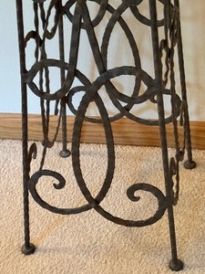 lot 24 image: Ornate Petite Metal Accent Table