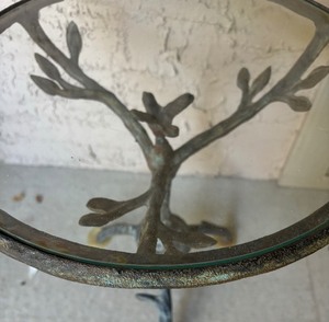 lot 77 image: Glass Top Accent Table