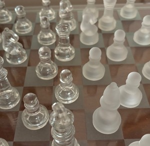 lot 104 image: Gorgeous Glass Chess Set
