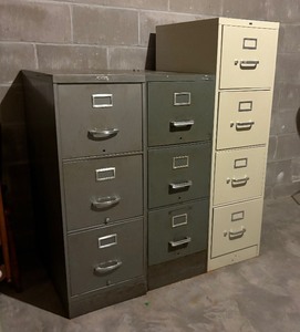 lot 135 image: Three File Metal Cabinets