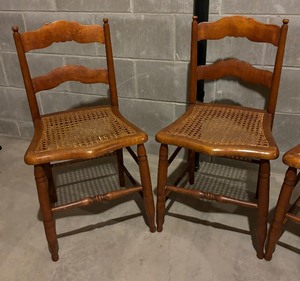 lot 136 image: Four Vintage Cane Seat Chairs