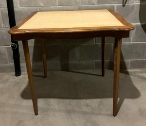 lot 150 image: Vintage Folding Table with 3 Chairs