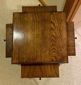 lot 155 image: Petite Accent Table with 4 Slide Out Trays