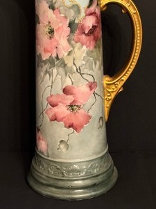 lot 10 image: Antique Hand Painted Limoges Tankard  Antique Hand Painted WG & Co William Guerin Tankard