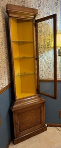 lot 67 image: Vintage Wooden Corner Display Cabinet