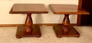 lot 58A image: Pair of Vintage Ethan Allen Wooden Accent Tables