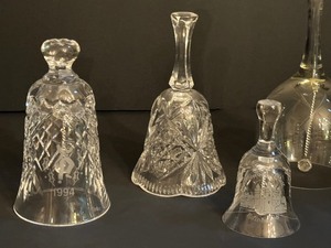 lot 48 image: Four Vintage Collectible Bells including a 1994 Waterford bell