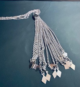 lot 111 image: Vintage Silver Plated Tassel Cable Chain