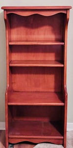 lot 76 image: Gorgeous Vintage Dark Wood Bookcase with 4 Shelves by C.H. Hartshorn Inc.