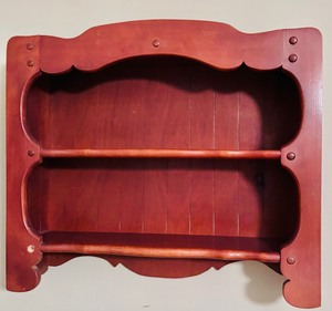 lot 77 image: Vintage Dark Brown Wall Decor with Two Shelves