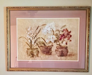 lot 81 image: Beautiful Cheri Blum Wall Art Floral Print  Mauve
