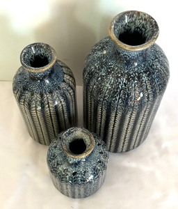 lot 144 image: Three Stunning Striped Vases
