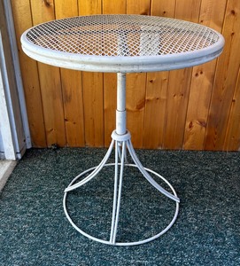 lot 233 image: Two White Metal Patio Tables