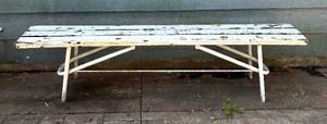 lot 235 image: Two White Painted Wooden Benches