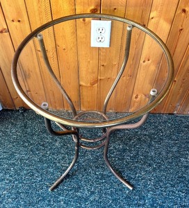 lot 236 image: Glass Top Accent Table
