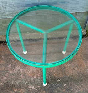 lot 245 image: Gorgeous Green Glass Top Table