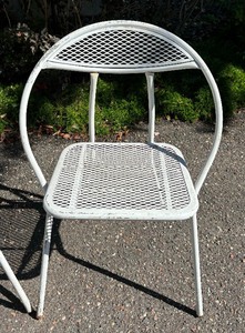 lot 249 image: Two White Metal Folding Chairs