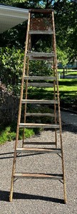 lot 281 image: Rid-Jid 7 12 Foot Wooden Ladder