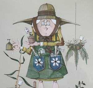 lot 299 image: Whimsical Garden Print