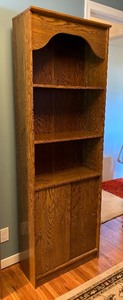 lot 131 image: Lovely Solid Wood Vintage Bookcase with Doors