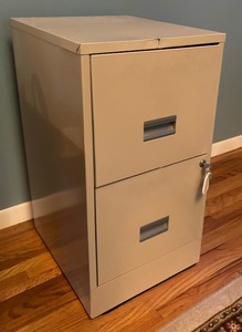 lot 304 image: Metal Two Drawer File Cabinet