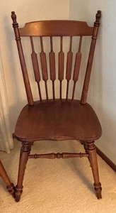 lot 313 image: Two Charming Vintage Wooden Kitchen Chairs