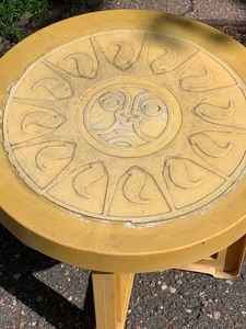 lot 263 image: Vintage Plastic Yellow Petite Side Table