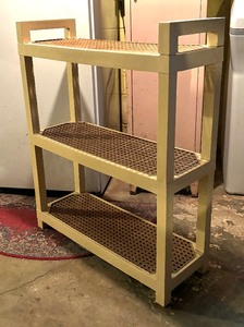 lot 346 image: Vintage Caned Top Triple Shelf