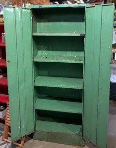lot 375 image: Vintage Metal Storage Cabinet