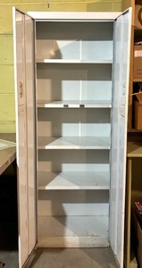 lot 376 image: White Metal Storage Cabinet