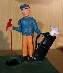 lot 381 image: Mechanical Birdie Putt Cast Iron Bank