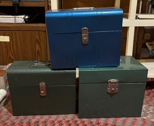 lot 397 image: Four Vintage Metal Storage Boxes