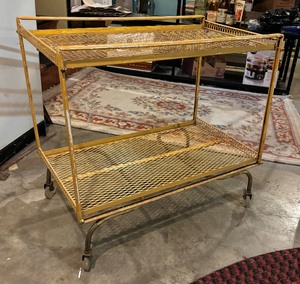 lot 404 image: Vintage Metal Two Tiered Cart