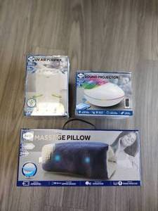 New Sealy Accessories Massage Pillow, UV Air Purifier, Sound Projector Sleep Aid