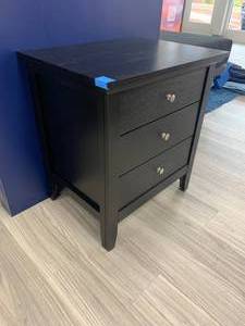 3-Drawer Black Night Stand. Measures 23.5 L X 18 W X 25 H