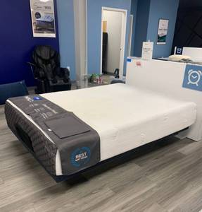 Puffy Lux Hybrid Queen Mattress on adjustable base with BedTech remote