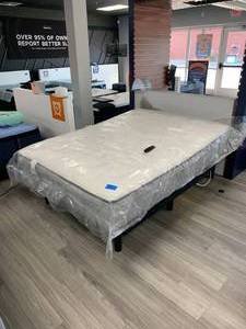 Brand New Queen Size Sealey Mattress with Ergomotion Adjustable Foundation.