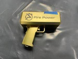 Fire Power money gun with fake $100 bills