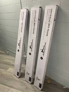 (3) Malouf Universal Adjustable Bed Frame with Glides