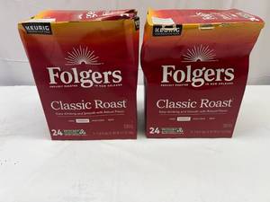 lot 10 image: 2x24 ct Folgers Classic Roast Coffee Kcups