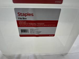 lot 49 image: 4x Staples File Box 18.1in H x 14.1in Wx 7inD