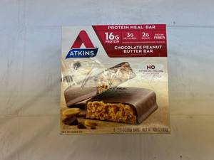 lot 57 image: 3x 5- 2.12oz Atkins Chocolate Peanut Butter Bar