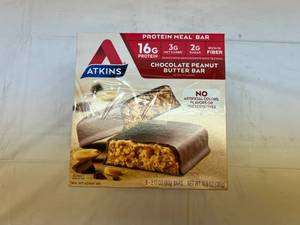 lot 58 image: 3x 5- 2.12oz Atkins Chocolate Peanut Butter Bar
